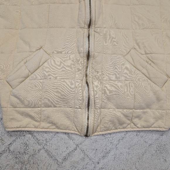 Free People Jacket Womens S Beige Vanilla Creme Dolman Quilted Knit Oversized - Picture 3 of 11